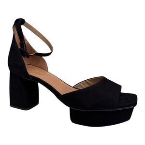 Bernardo Raleigh Black Kid Suede Women's Platform Sandal Size 8M $238
